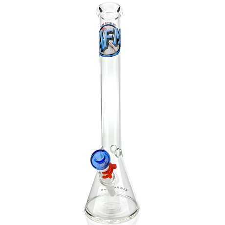 AFM 18" Los Angeles Baseball Beaker Bong with blue accents and ice catcher