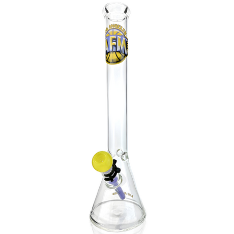 18" AFM Los Angeles Basketball Beaker Bong, 5mm thick borosilicate glass, front view