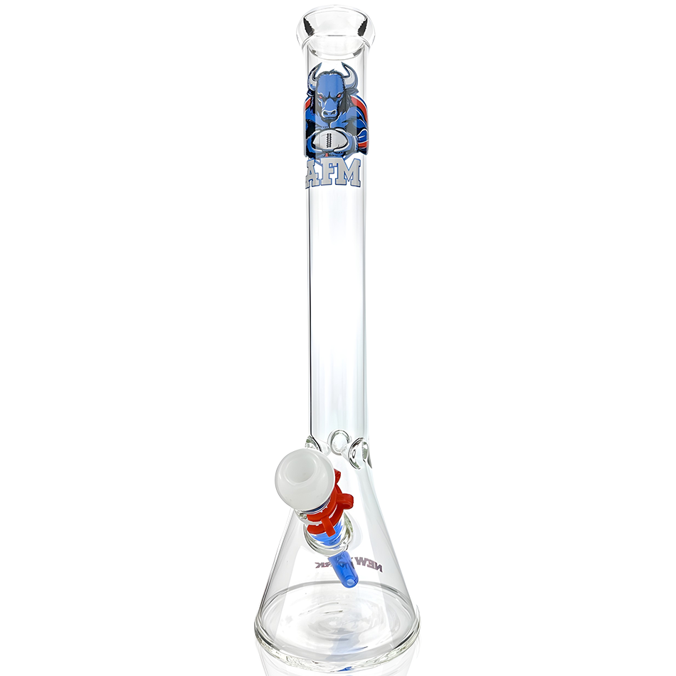 AFM 18" New York Beaker Bong Bundle with Colored Glass Accents - Front View