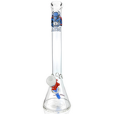 AFM 18" New York Beaker Bong Bundle with Colored Glass Accents - Front View