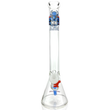 18" AFM New York Beaker Bong with Colored Glass Accents - Front View