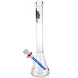 AFM 18" New York Beaker Bong Bundle with Colored Glass Accents - Front View