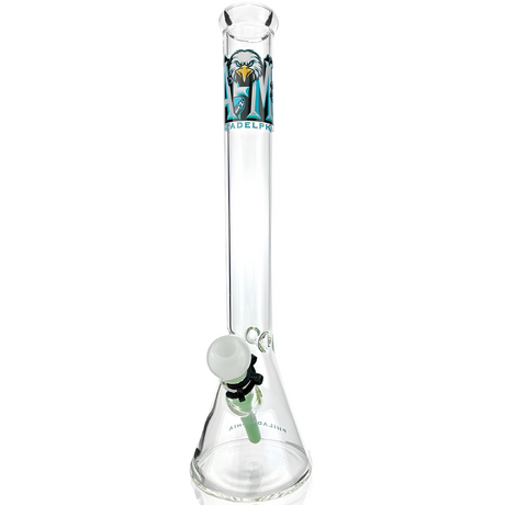 18" AFM Philadelphia Beaker Bong Bundle with clear glass and logo - Front View