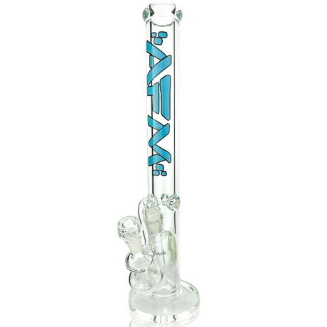 AFM 18" Lightbeam Clear Glass 9mm Straight Tube Bong in Blue - Front View