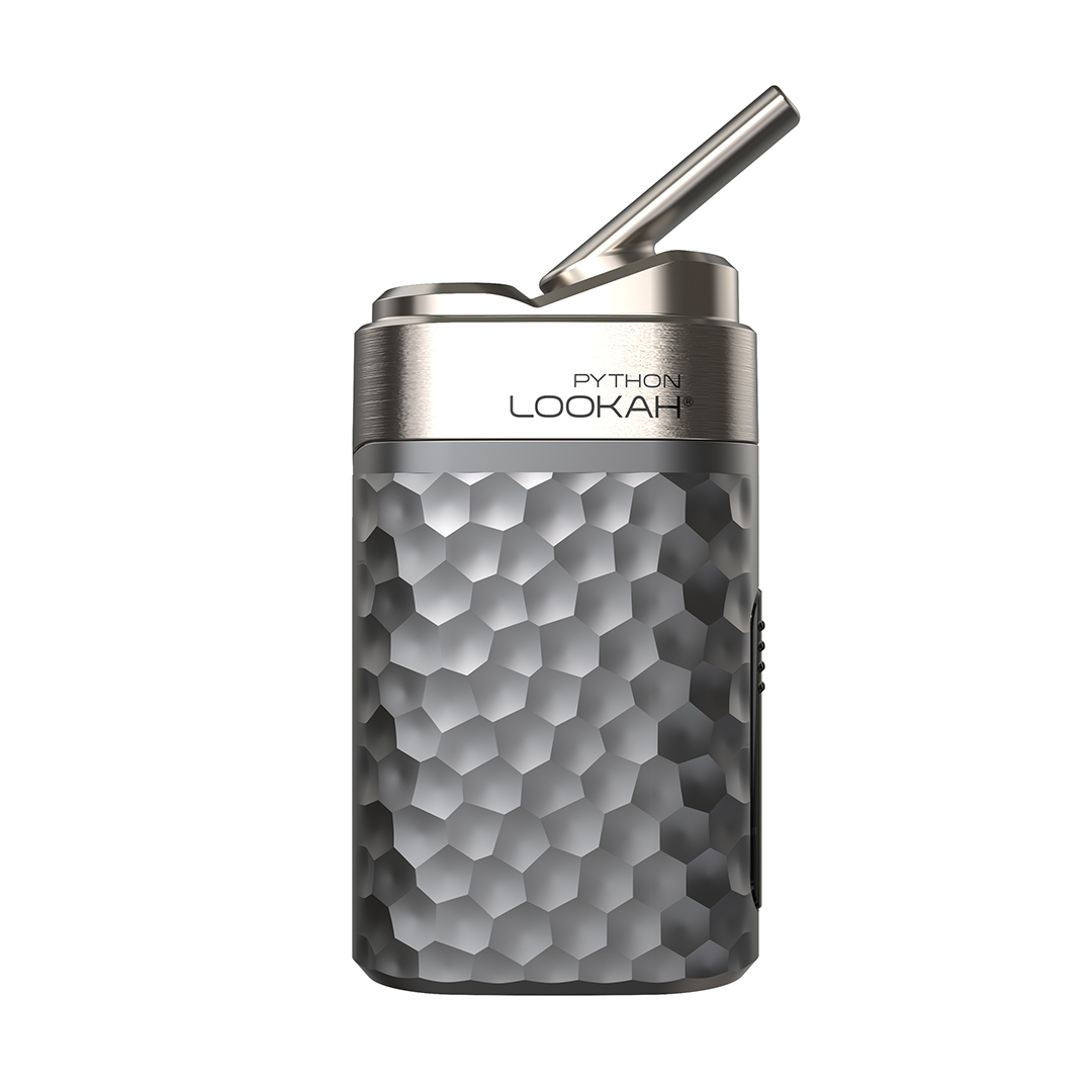 Lookah Python portable vaporizer with quartz bucket, ceramic insert, front view on white background