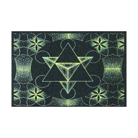 East Coasters 18" Dab Mat with Sacred Geometry Design, Protective Non-Slip Rubber Backing