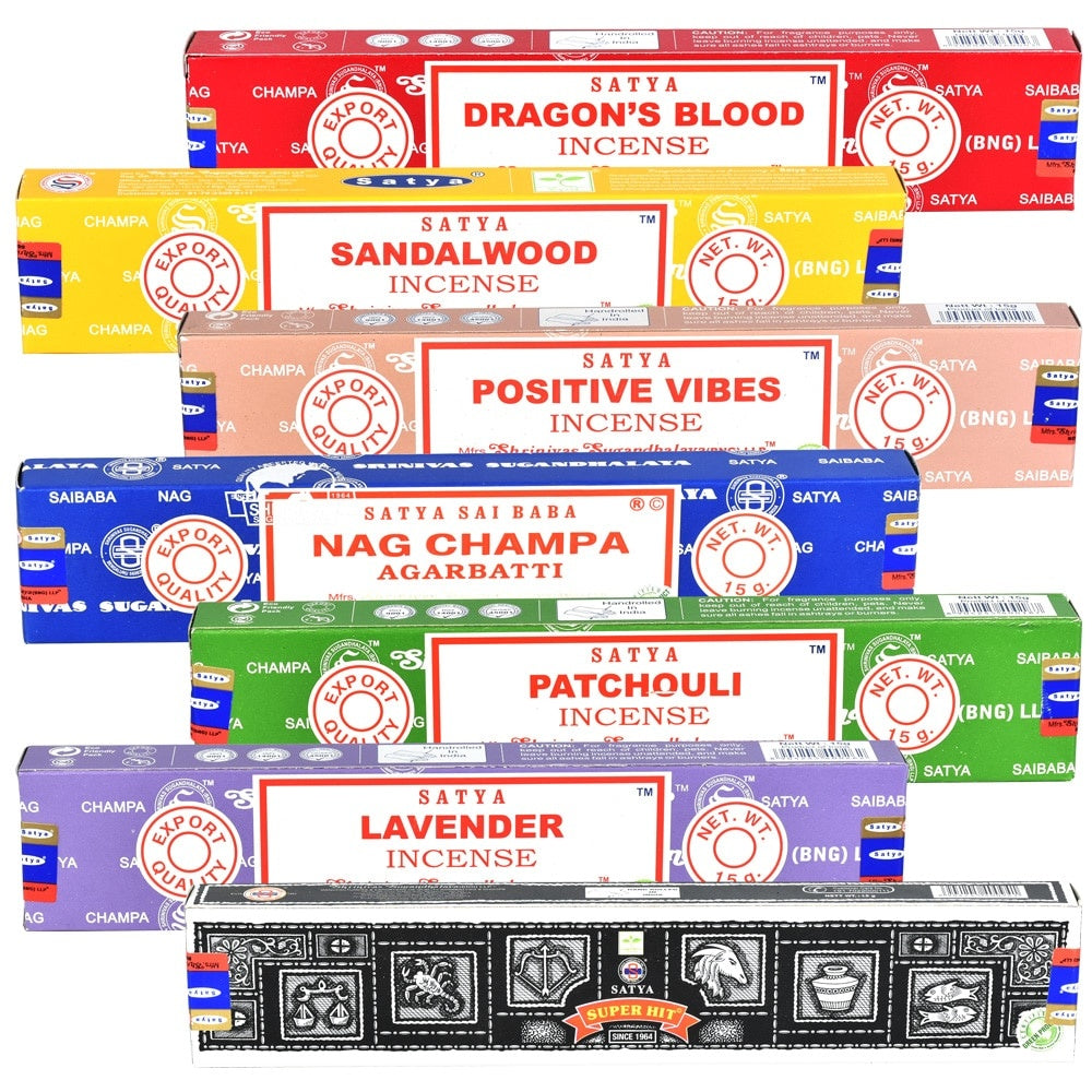 Satya Incense Sticks | 15g | Assorted Scents | 7pc Set