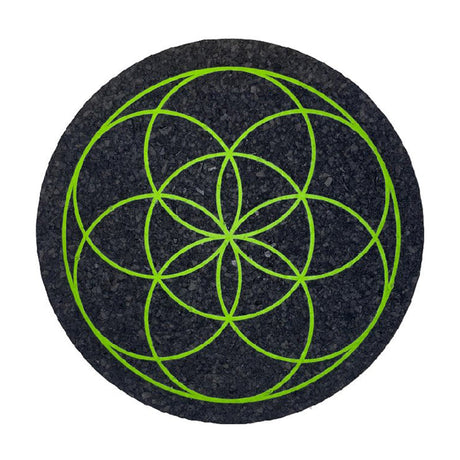 East Coasters 8 inch Dab Mat with Seed of Life design, perfect for protecting surfaces
