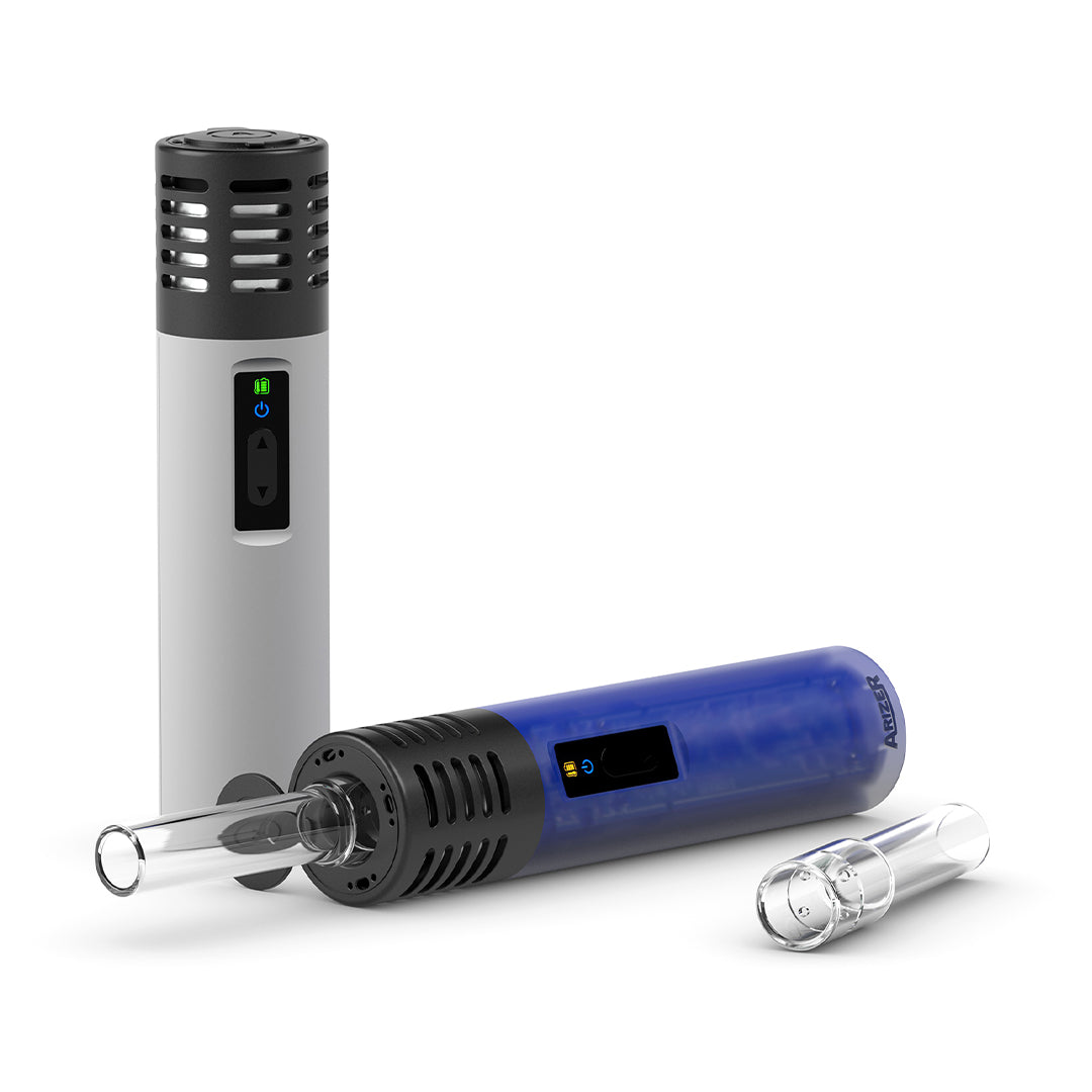 Arizer Air SE Portable Vaporizer with Borosilicate Glass Mouthpiece - Front and Side Views