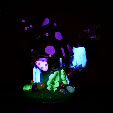 Shroom Forest Fantasy Glass Dab Rig | 6.8" | 14mm F