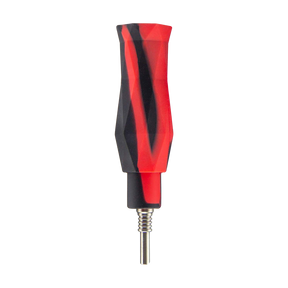 PILOT DIARY 2-in-1 Silicone Honey Straw Pipe in Red & Black - Front View with Accessories