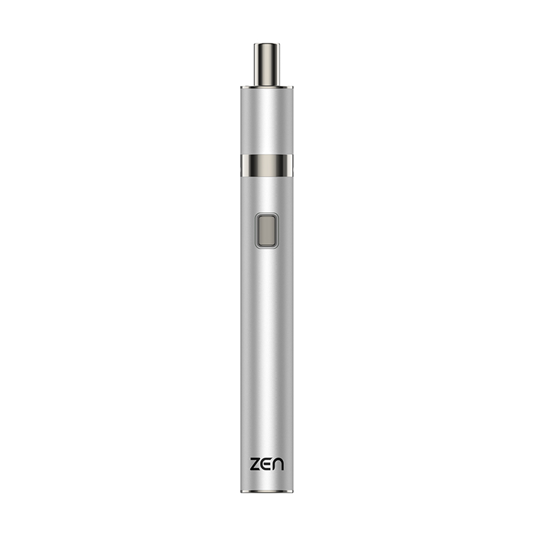 Yocan Zen Vaporizer in Silver - Sleek, Portable Design with Easy-to-Use Button - Front View