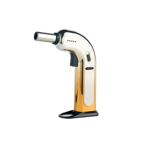 Maven Torch Viper 8" Dual-Tone Chrome Table Torch, Windproof Jet Flame, Side View
