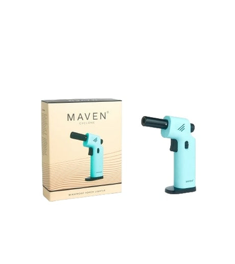 Maven Torch Cyclone 7" Sky Blue Windproof Jet Flame Dab Rig Torch with packaging