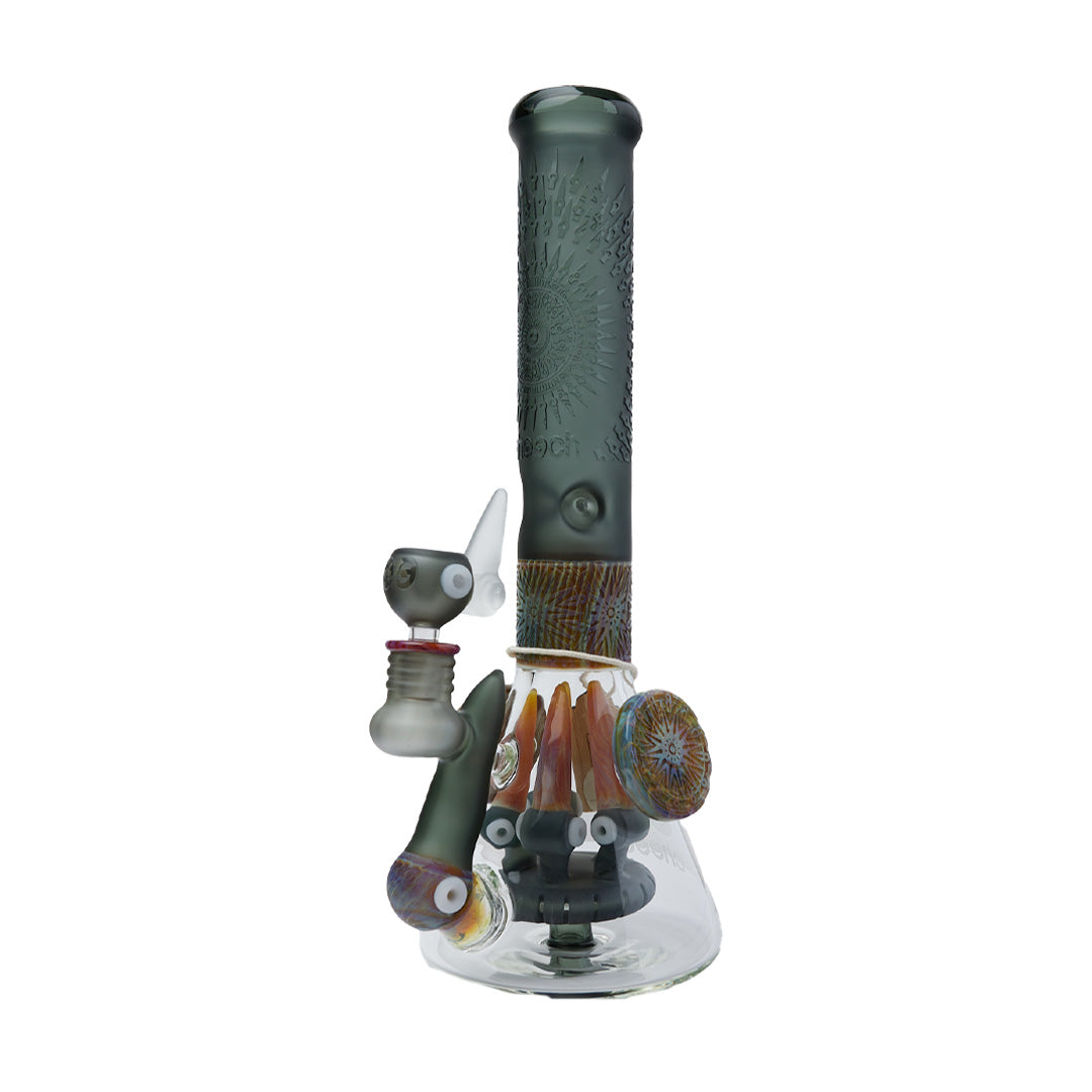 Cheech Glass 14.5" You Can See Me Water Pipe with Intricate Designs - Front View