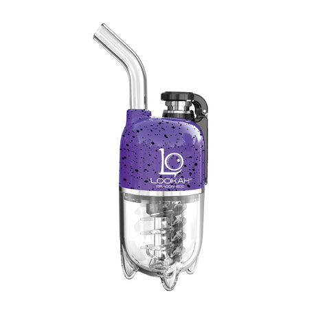 Lookah Dragon Egg Vaporizer in Spatter Purple-Black, front view on white background