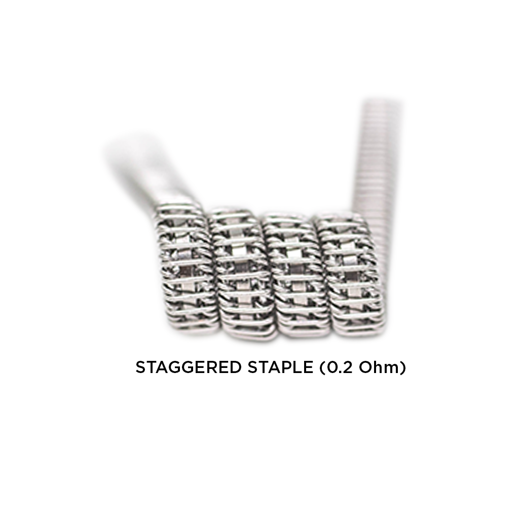 Medusa Customs Pre-Built Staggered Staple Coils, 0.2 Ohm, 5 Pack - Close-Up View