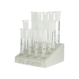 MAV Glass 16 Set Mix Clear OG Downstems on 3D Stand, Durable Borosilicate, Front View