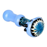 Step Into Now Spoon Pipe, 5.25" Borosilicate Glass, Side View with Colorful Swirls