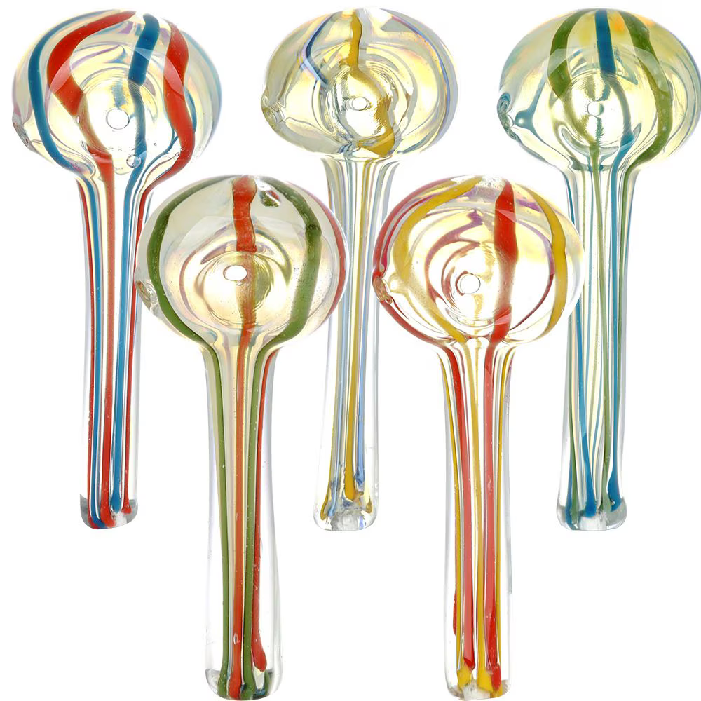 Strictly Fabu Striped Spoon Pipe | 3.75" | Colors Vary