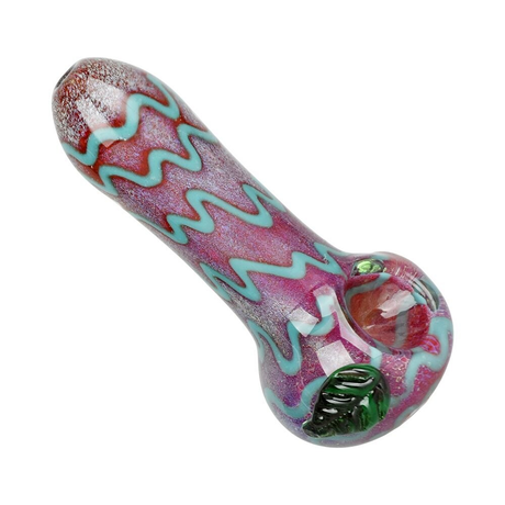 Striped Frit Mystery Plant Glass Spoon Pipe | 3.75" | Assorted Colors | 10ct Bundle