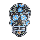 East Coasters 8 inch Sugar Skulls Dab Mat, vibrant floral design, front view on white background