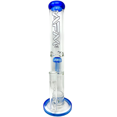 14" AFM Glass Ripper Single Arm Perc Straight Tube Bong in Ink Blue with Showerhead Perc