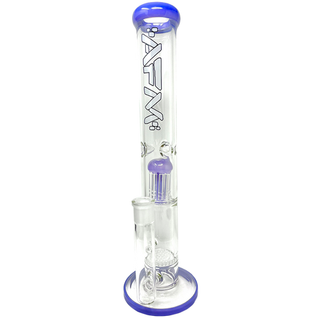 14" AFM Glass Ripper Bong with Single Arm Perc and Purple Accents - Front View