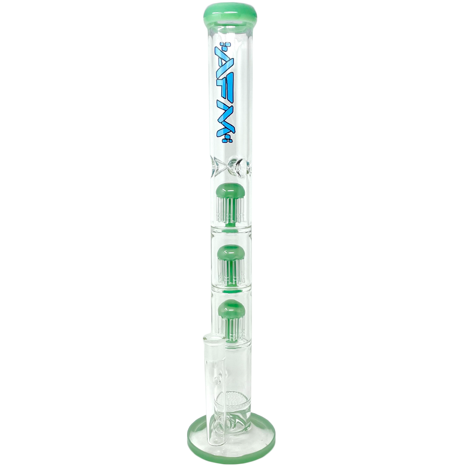 AFM 21" Ripper Triple Tree Perc Straight Tube Bong with Colored Accents