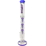 21" AFM Ripper Glass Bong with Triple Tree Perc, Colored Accents, Front View on White Background