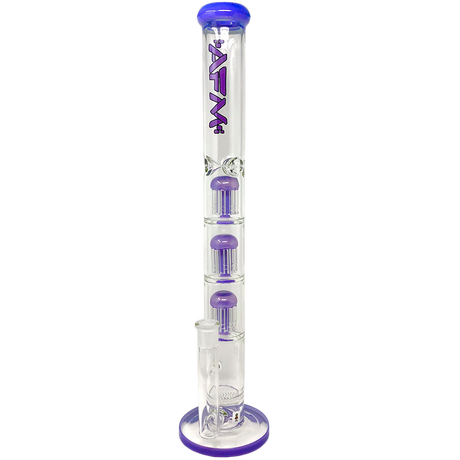 21" AFM Ripper Glass Bong with Triple Tree Perc, Colored Accents, Front View on White Background