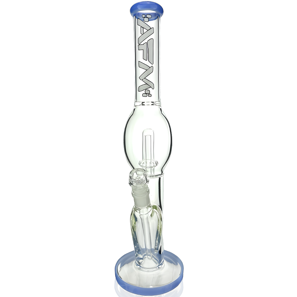 AFM 18" Glass Straight Tube Bong with Blue Accents and 14mm Female Joint