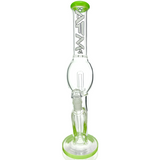 18" AFM Glass Straight Tube Bong with Colored Accents and Female Joint - Front View