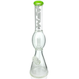 AFM Glass 18" Flying Saucer Beaker Bong with Slime Color Lip and Showerhead Perc