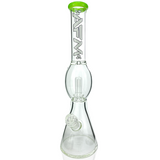 AFM Glass 18" Flying Saucer Beaker Bong with Slime Color Lip and Showerhead Perc