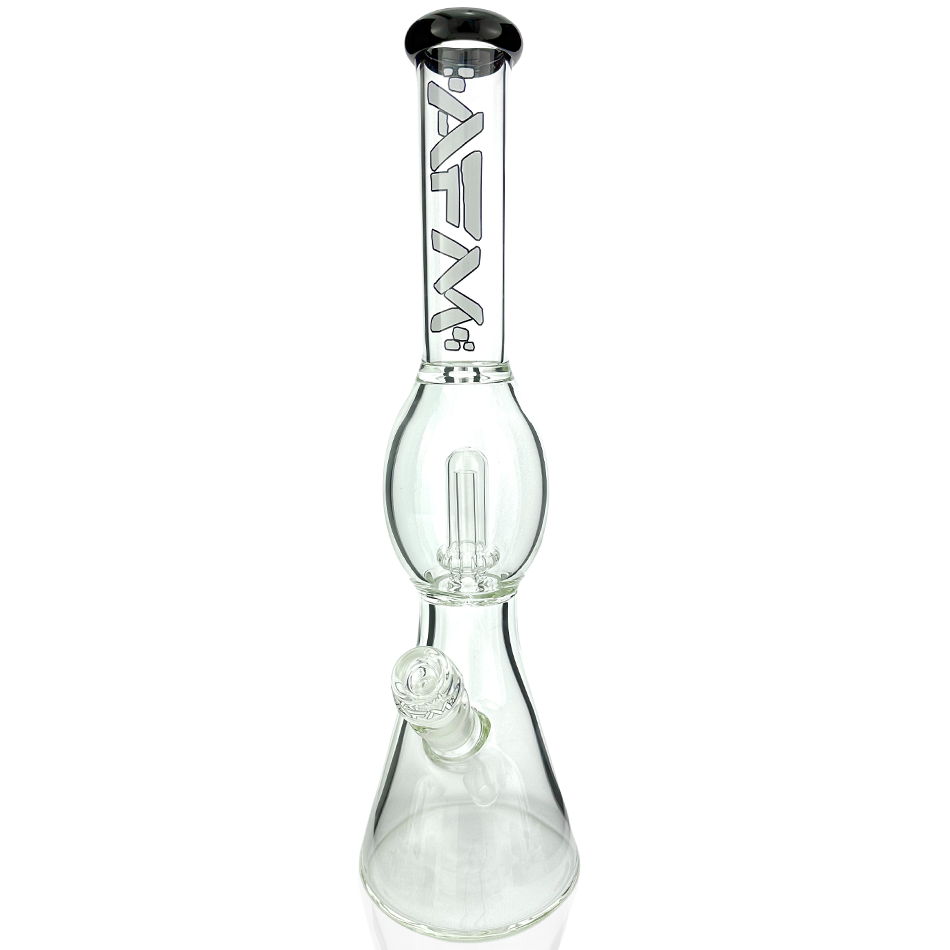 AFM Glass 18" Flying Saucer Beaker Bong with Black Accents and Showerhead Perc