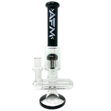 12" AFM Glass Sidewinder Inline Perc Bong with Black Accents - Front View