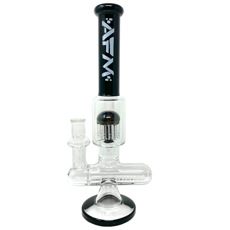 12" AFM Glass Sidewinder Inline Perc Bong with Black Accents - Front View