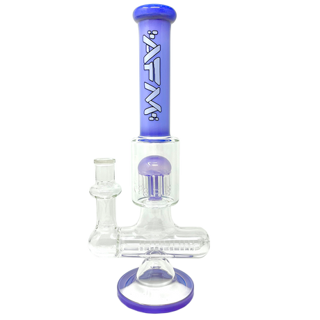 12" AFM Glass Sidewinder Bong with Inline Perc, Purple Accents, Front View