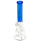 12" AFM Glass Beaker Bong with Extraterrestrial Ink Blue Sleeve, 14mm Female Joint - Front View