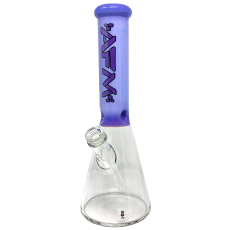 12" AFM Glass Beaker Bong with Extraterrestrial Purple Sleeve, 14mm Female Joint - Front View