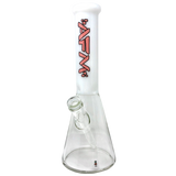 12" AFM Glass Beaker Bong with Extraterrestrial Colored Sleeve in Ivory - Front View