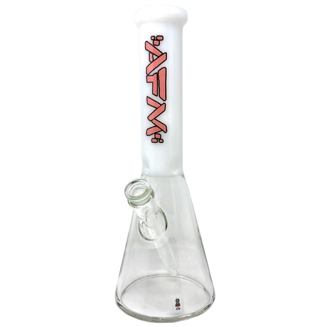 12" AFM Glass Beaker Bong with Extraterrestrial Colored Sleeve in Ivory - Front View