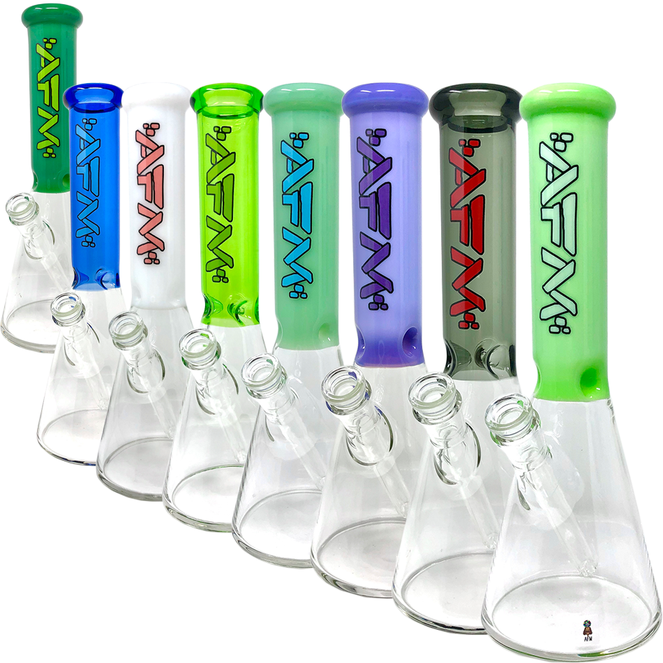 AFM Glass 12" Extraterrestrial Sleeve Beaker Bongs in Various Colors with 14mm Female Joint