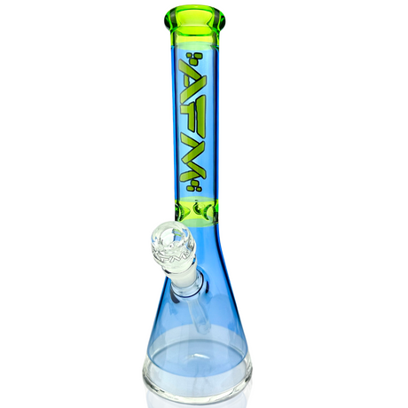 AFM Glass 12" Extraterrestrial Beaker Bong in Ink Blue/Lime with 14mm Female Joint