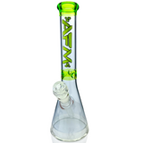 12" AFM Glass Beaker Bong with Extraterrestrial Double Color Design, Purple/Lime Accents