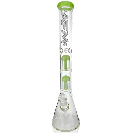 AFM 18" Hitter Double Arm Perc 9mm Glass Beaker Bong in Slime Green, Front View