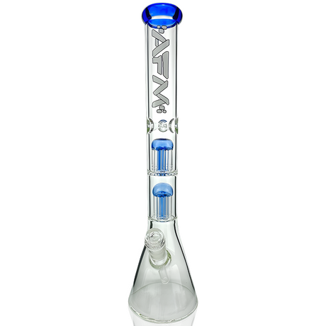 AFM 18" Hitter Double Arm Perc 9mm Beaker Bong in Ink Blue with Showerhead Perc, Front View