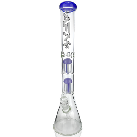 AFM 18" Hitter Double Arm Perc 9mm Beaker Bong with Purple Accents, Front View