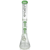 AFM 18" Glass Beaker Bong with Double Arm Perc and Mint Accents - Front View